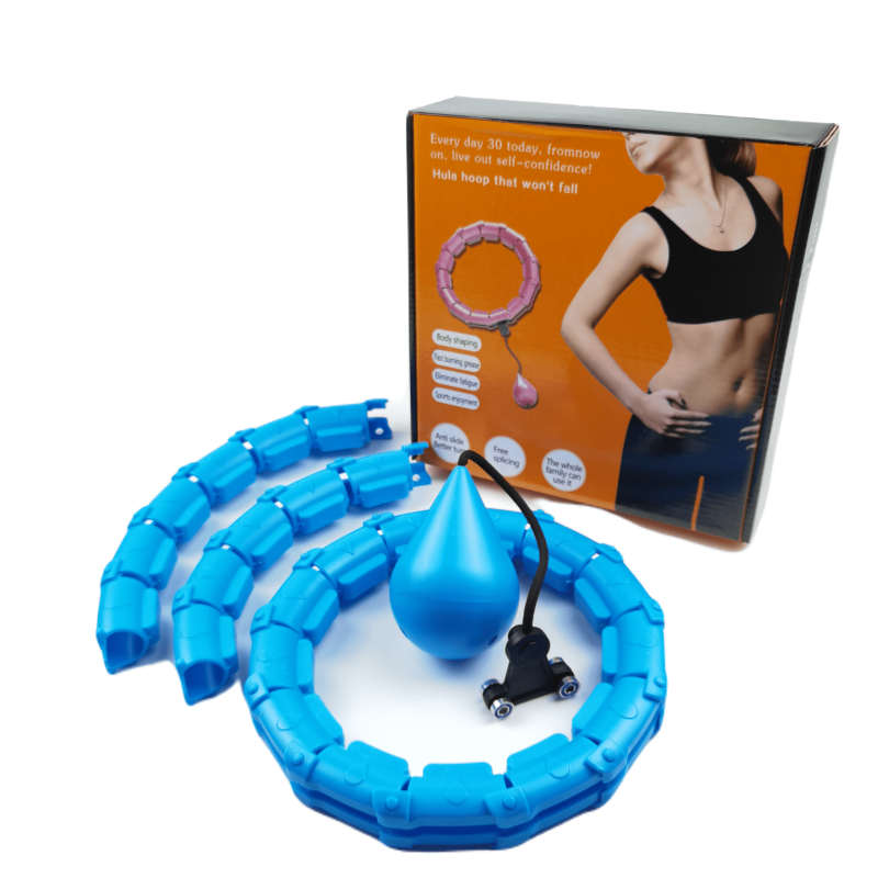 Hula Hop z obciążeniem SMART NettleTree | Hula Hop z masażerem 24 elementy | Odchudzające koło treningowe niebieskie