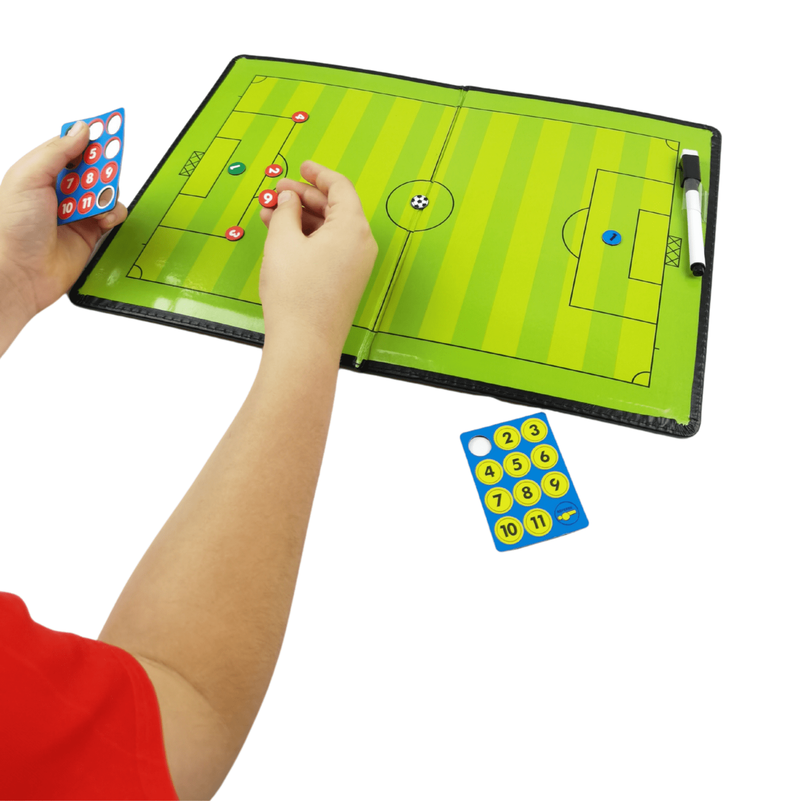 Tablica taktyczna trenerska magnetyczna do piłki nożnej | Folder z magnesami i markerem - obrazek 4
