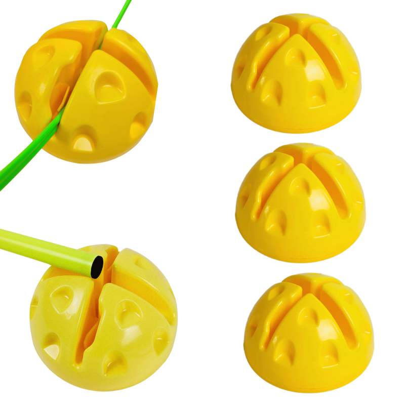 3x Podstawka pod Tyczki Treningowe 25mm – Plastikowa Żółta | Stabilna Baza do Tyczek i Kół Koordynacyjnych | Trening Piłkarski, Agility