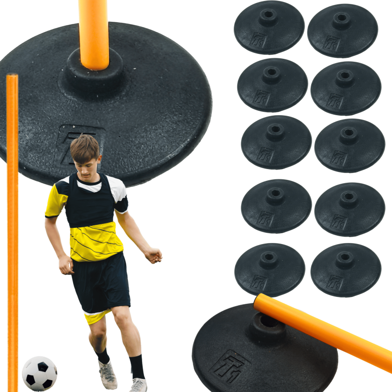 10x Podstawka Gumowa pod Laskę Treningową NettleTree XP25 Ø25mm | Stabilna Podstawa do Tyczek Sportowych