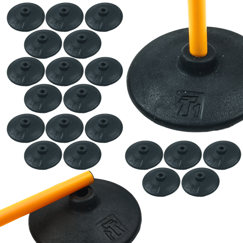 20x Podstawka Gumowa pod Laskę Treningową NettleTree XP25 Ø25mm | Stabilna Podstawa do Tyczek Sportowych