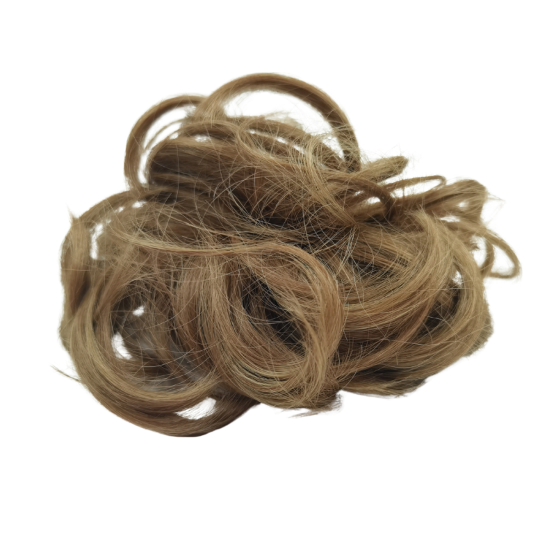 Messy Bun – gumka do włosów treska jasny brąz, kręcona treska 35g