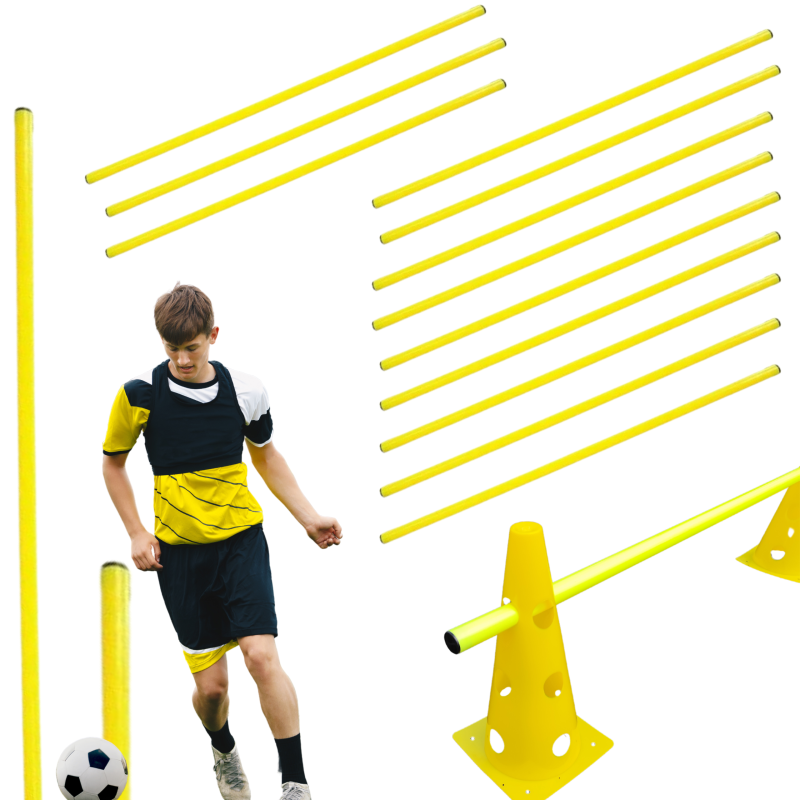 Tyczka Treningowa Gimnastyczna 100 cm żółta – Zestaw 12 sztuk | Trening Koordynacji i Fitness
