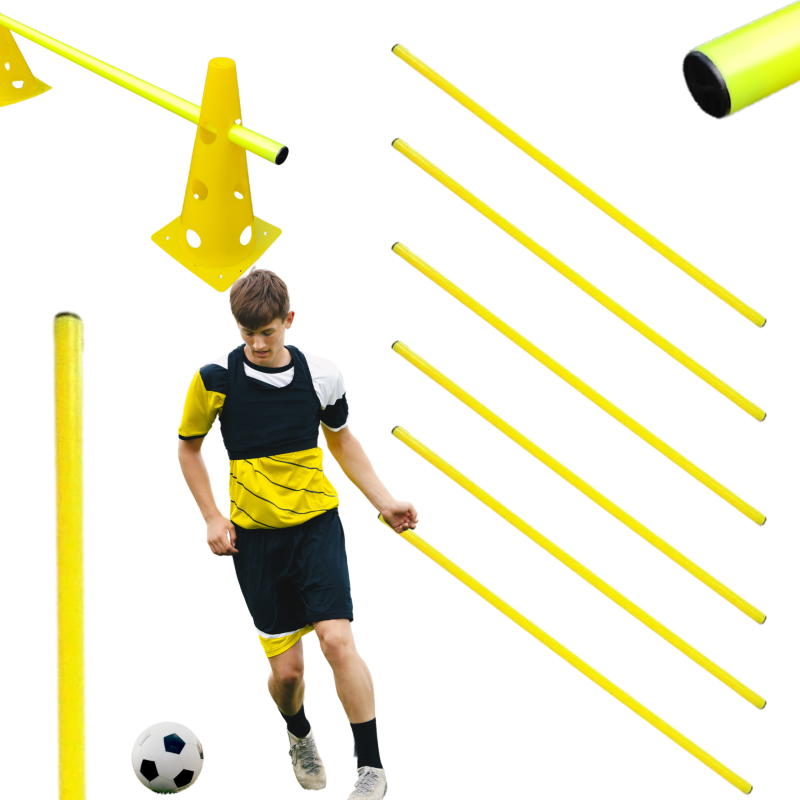 Tyczka Treningowa Gimnastyczna 100 cm żółta – Zestaw 6 sztuk | Trening Koordynacji i Fitness