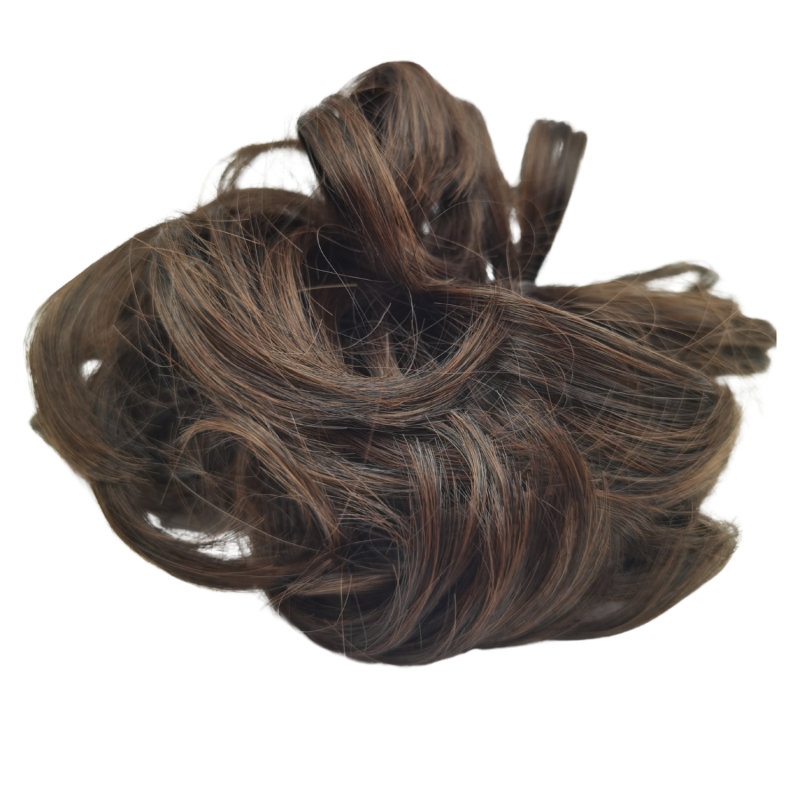 Messy Bun – gumka do włosów treska ciemny brąz, kręcona treska 35g