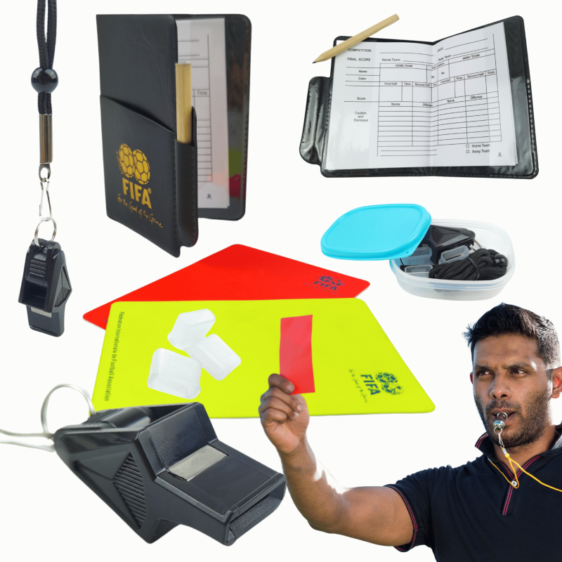 Zestaw sędziowski FIFA – gwizdek + kartki + etui + notes | Profesjonalny komplet