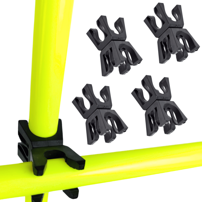 4x Złączka obrotowa do lasek treningowych 25mm – Klips do torów przeszkód i treningu agility | Twórz własne przeszkody sportowe