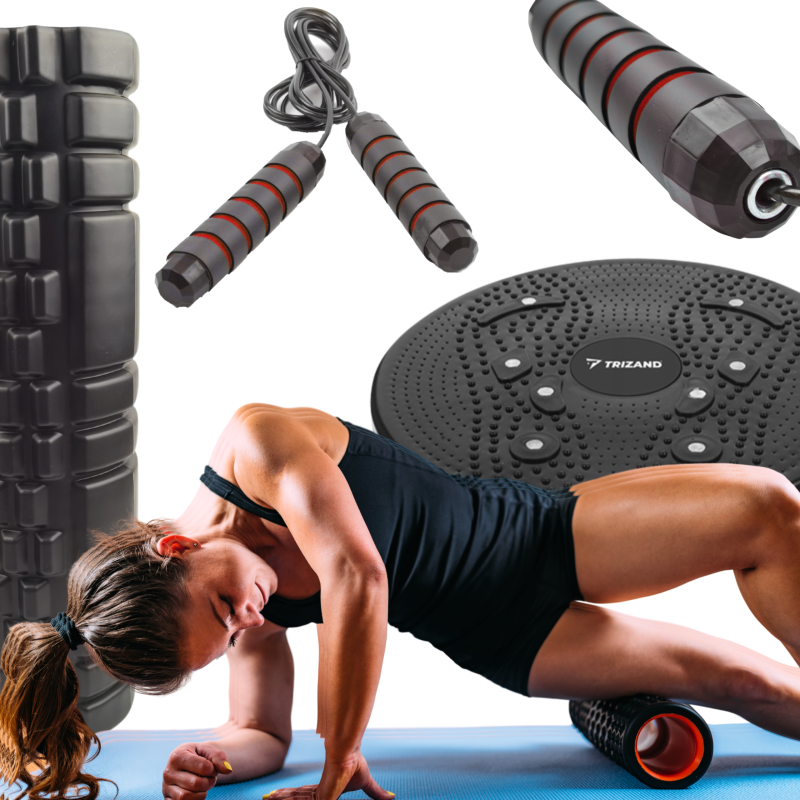Wałek 45cm + Twister + Skakanka | Zestaw treningowy 3w1 Fitness