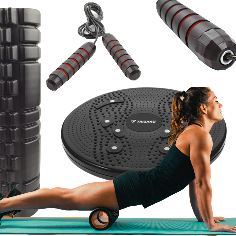 Wałek 30cm + Twister + Skakanka | Zestaw treningowy 3w1 Fitness