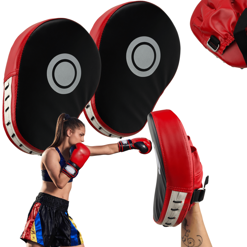 2x Profilowana łapa bokserska trenera – tarcza treningowa MMA Bushido | Skóra PU, amortyzacja i precyzja (Kopia)