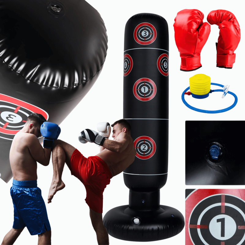 Dmuchany worek bokserski stojący 160 cm NettleTREE Professional | Trening MMA, boks, fitness