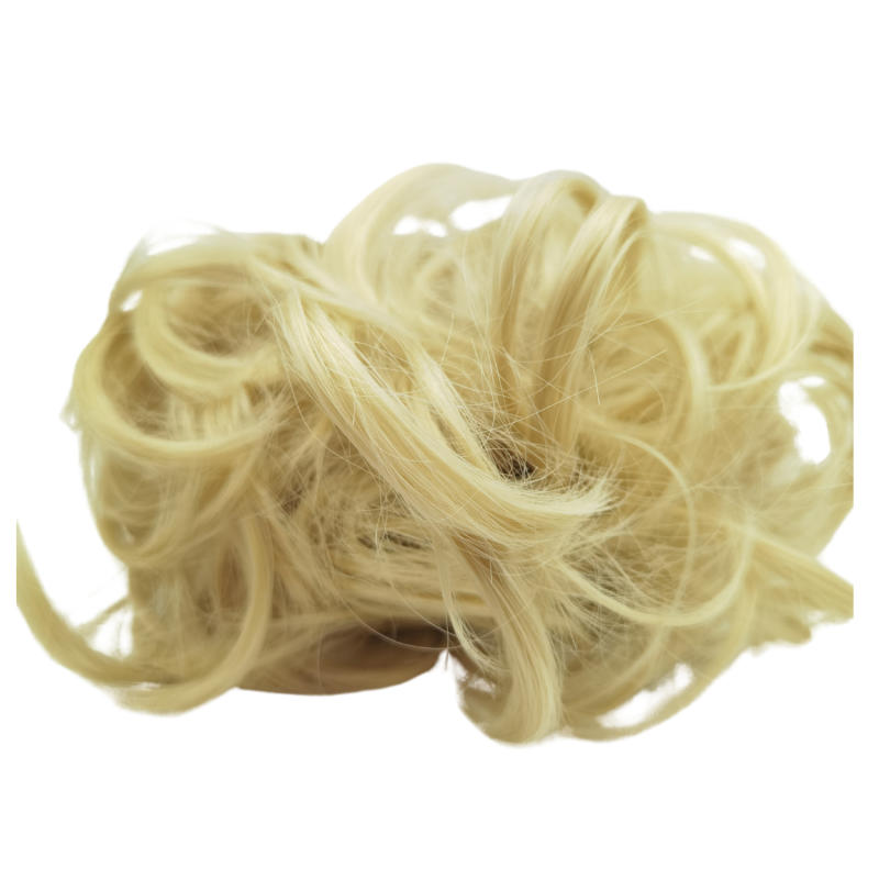 Messy Bun – gumka do włosów treska jasny blond, kręcona treska 35g